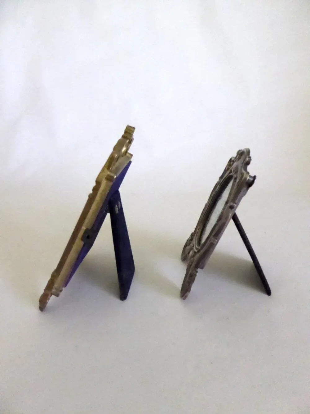 VINTAGE ANTIQUE SMALL PEWTER BRASS METAL DECORATIVE FRAMES VICTORIAN
